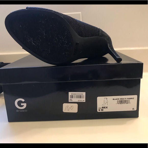 Sparkly Black Guess open toe booties barely worn! - Picture 3 of 4